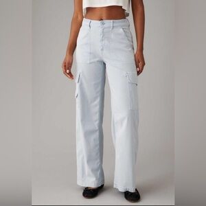 American Eagle AE Dreamy Y2K Style Stretch Cargo Pants High Waist Baggy Wide Leg